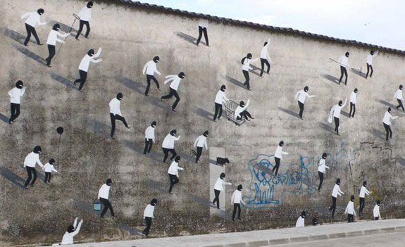 Escif Straßenkunst Valencia